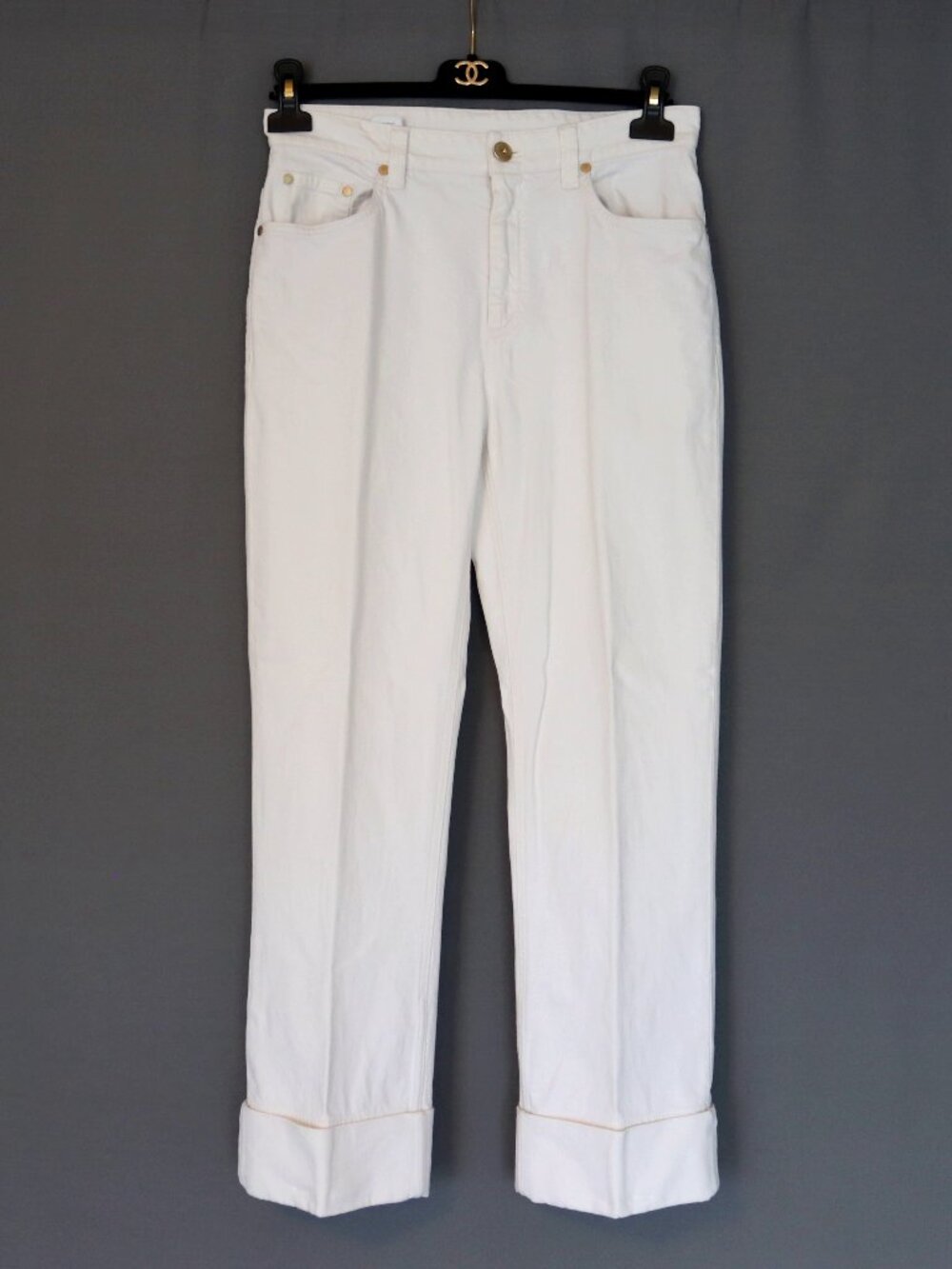 Brunello Cucinelli Size 6 Kick Flare Crop Jeans White